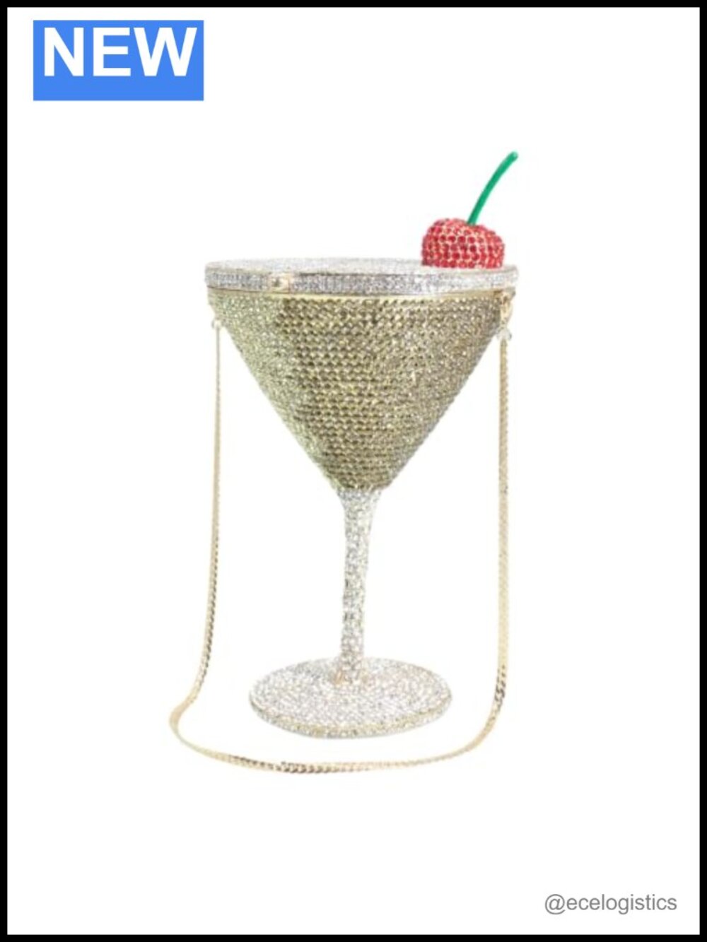 Rhinestone Cocktail Glass Evening Clutch Handbag for Wedding Party Prom